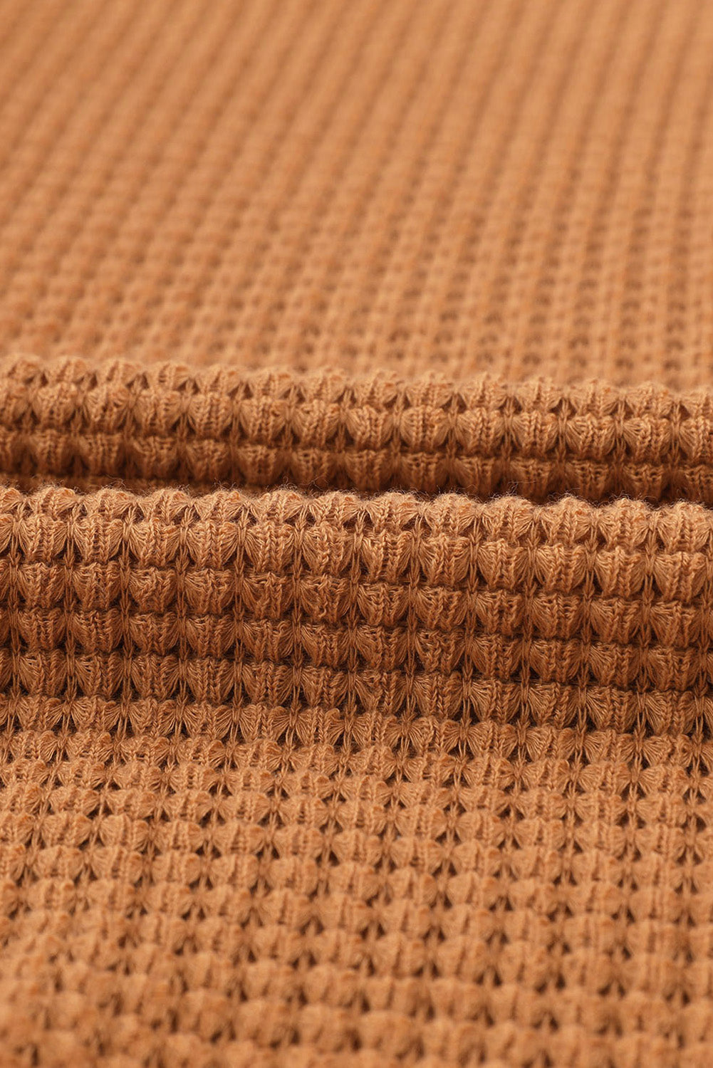 Waffle Knit Button-Up Oversized Casual Shirt