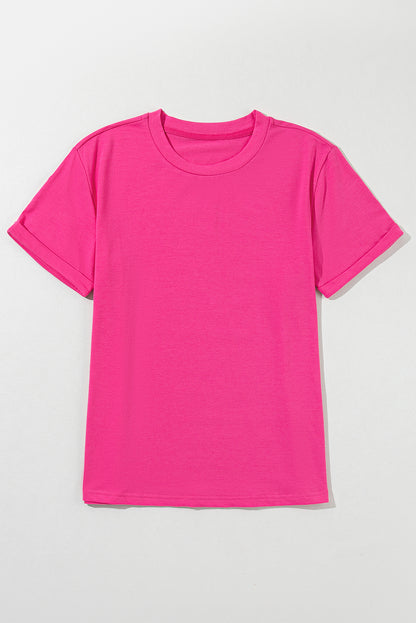 White Casual Crew Neck Short Sleeve Basic Tee