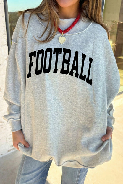 Light Grey Game Day Football Reversible Sweatshirt Top