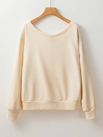 Bowknot Dewback Round Neck Sweatshirt