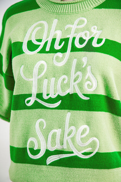 Green Stripe Oh For Luck’s Sake St Patrick Knit Tee