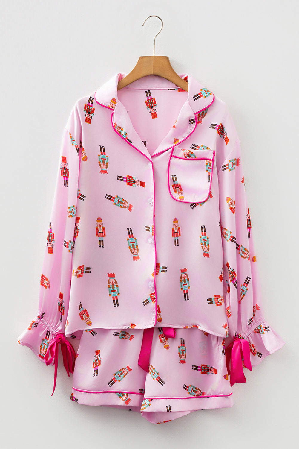 Print Silky 2pcs Christmas Pajama Set