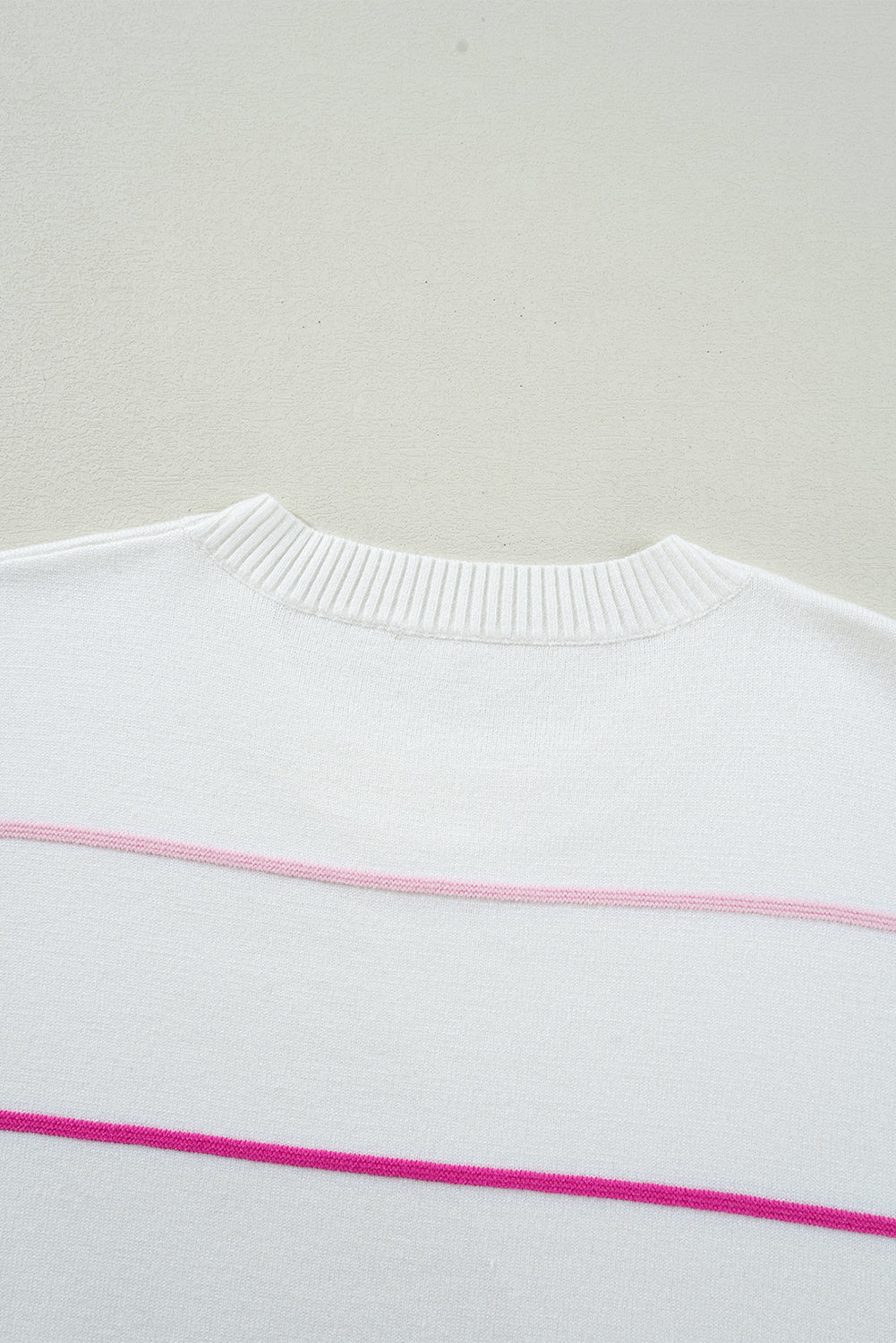 Colorblock Striped Half Sleeve Drop Shoulder Sweater