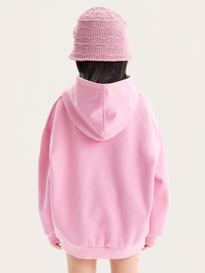Girls Pink Cherry Hoodie Sweatshirt Casual Loose Fit