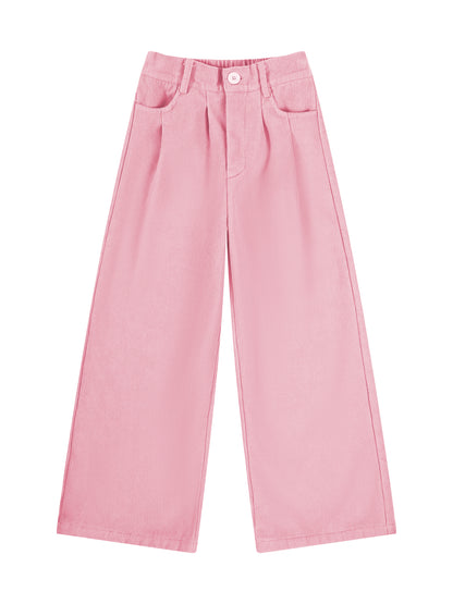 Girls Corduroy Wide Leg Pants Casual Spring Outfit