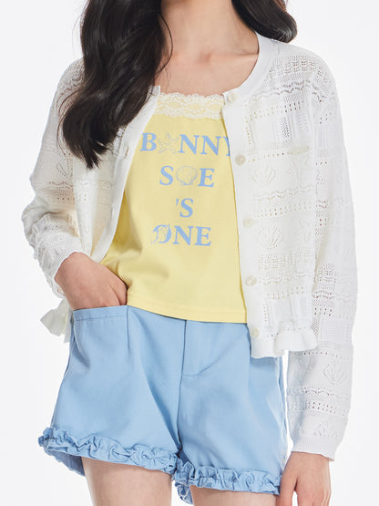 Girls Summer Knit Cardigan Sun Protection Cover Up