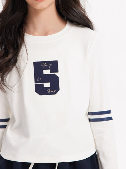 Girls Long Sleeve Graphic T Shirt Casual Crew Neck
