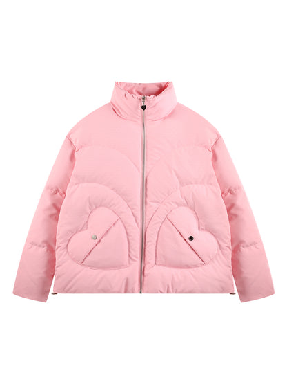 Girls Pink Down Puffer Jacket Winter Warm Short Coat