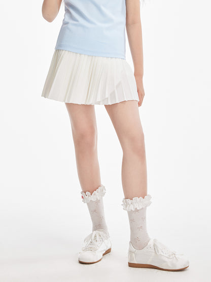 Girls Pleated Skirt Summer Casual Slim Fit Mini Skirt