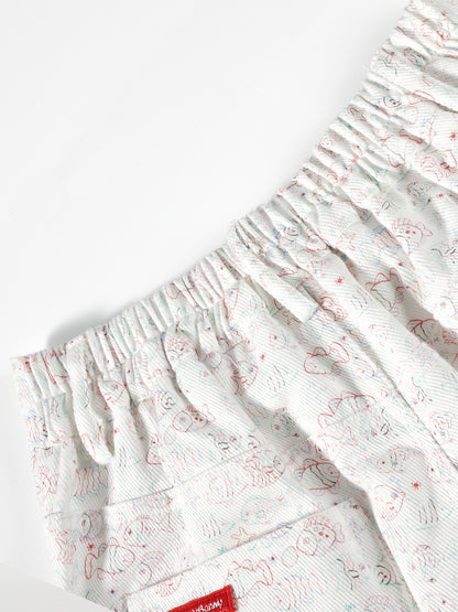 Girls Cotton Wide Leg Pants Summer Fish Print