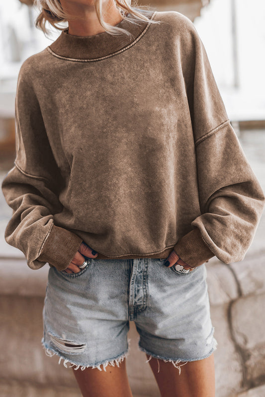 Women’s Washed Drop Shoulder Crewneck Sweatshirt
