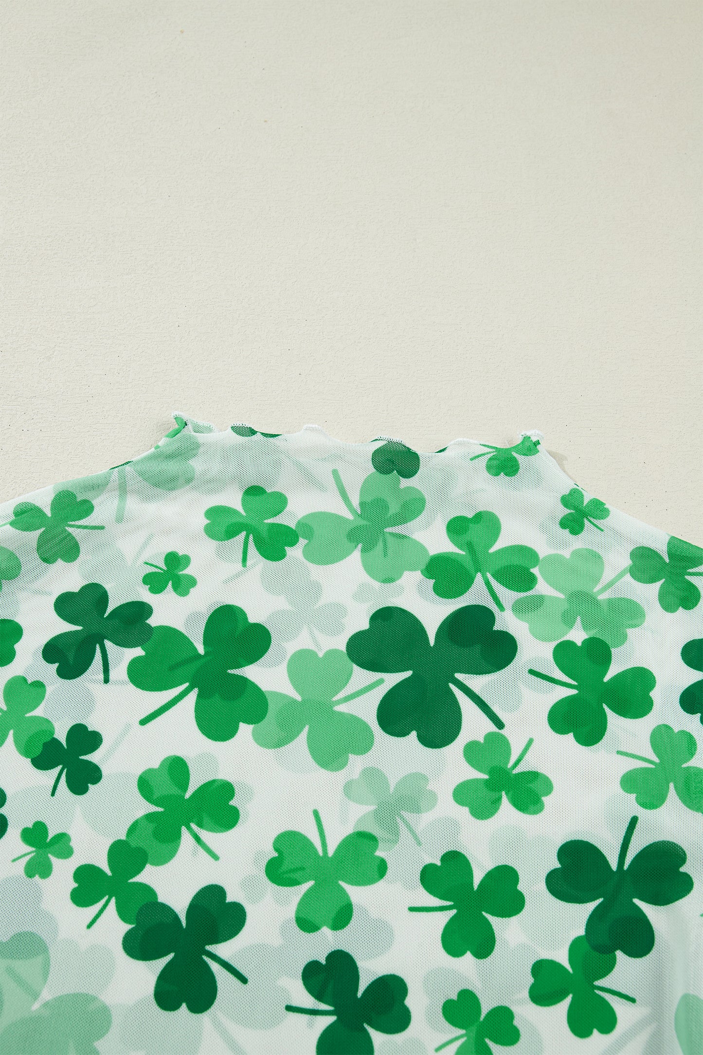 St. Patrick's Day Shamrock Mesh Lettuce Trim Top
