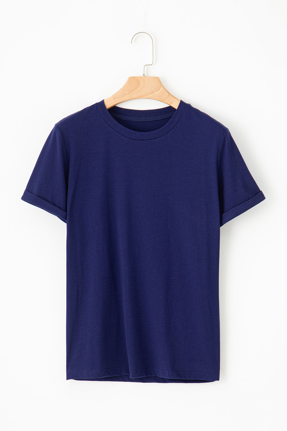 White Casual Crew Neck Short Sleeve Basic Tee