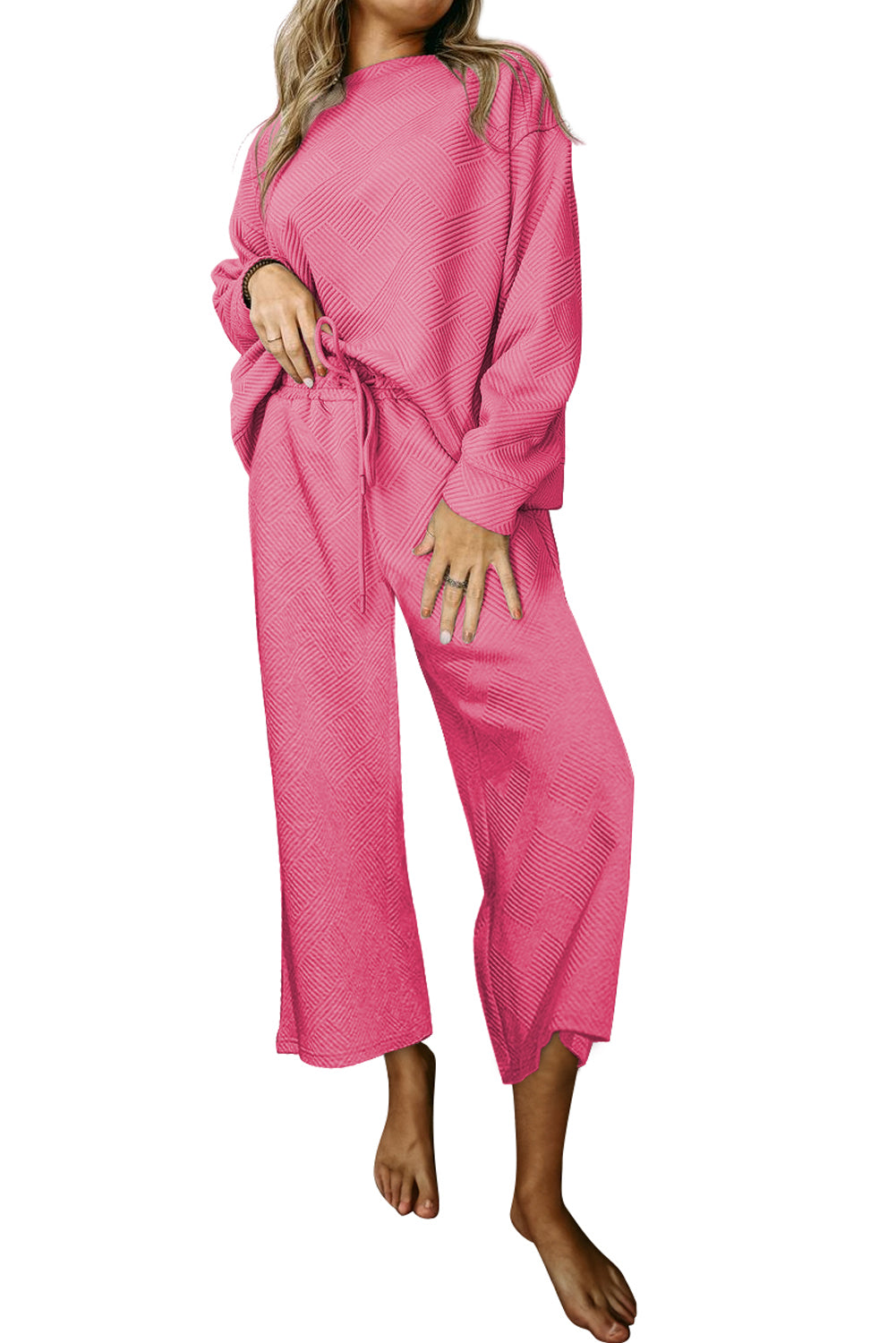 Dahlia Ultra Loose Textured 2pcs Slouchy Outfit