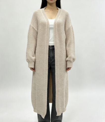 Women's Chunky Knit Long Cardigan Open Front Sweater