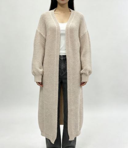 Women's Chunky Knit Long Cardigan Open Front Sweater
