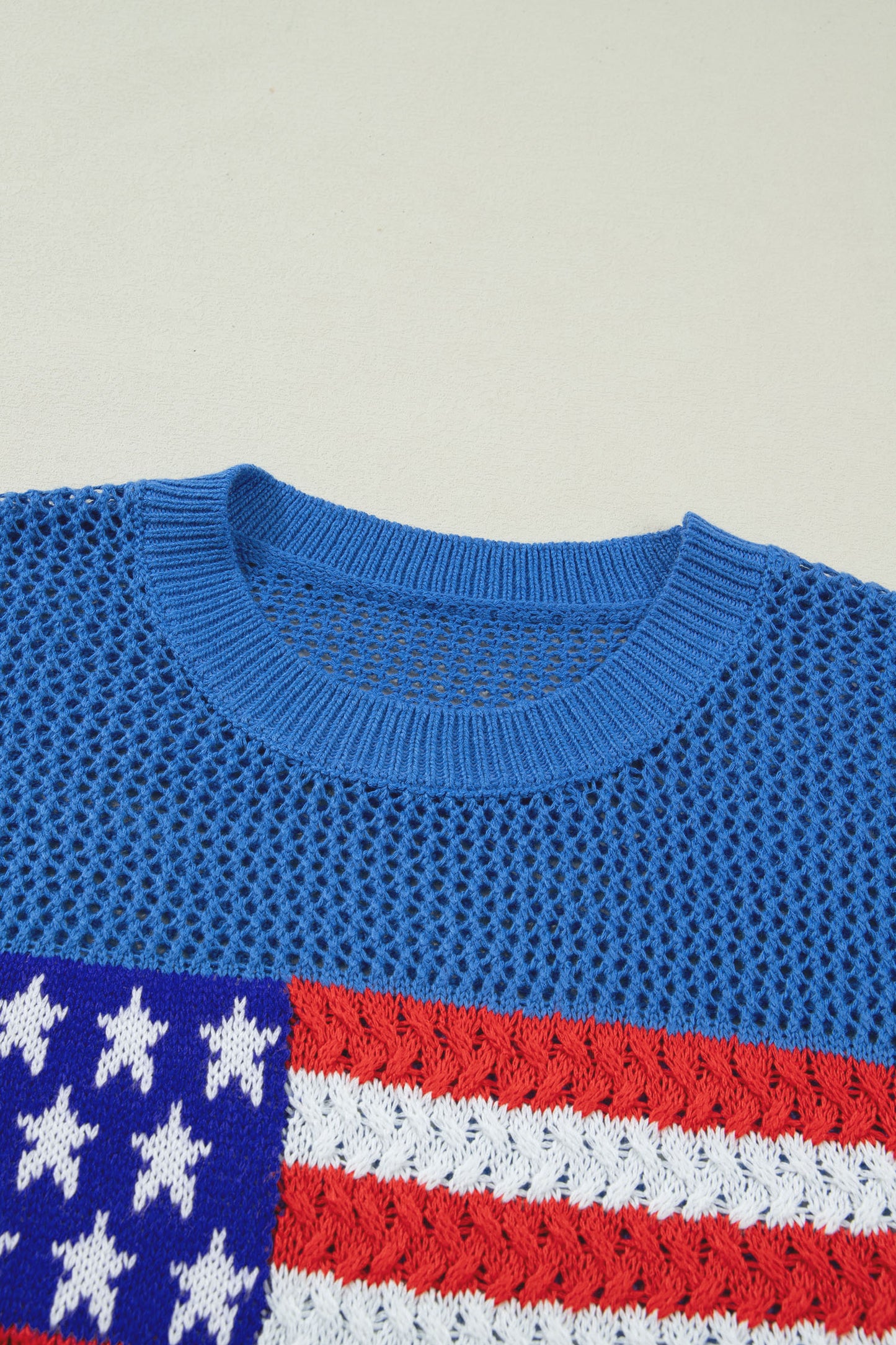 American Flag Knit Sweater Vest Patriotic Summer Top