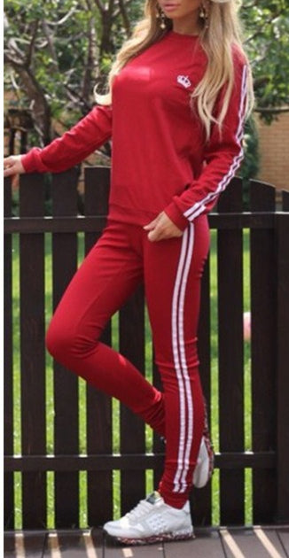 Women's Striped 2 Piece Lounge Jogger Set