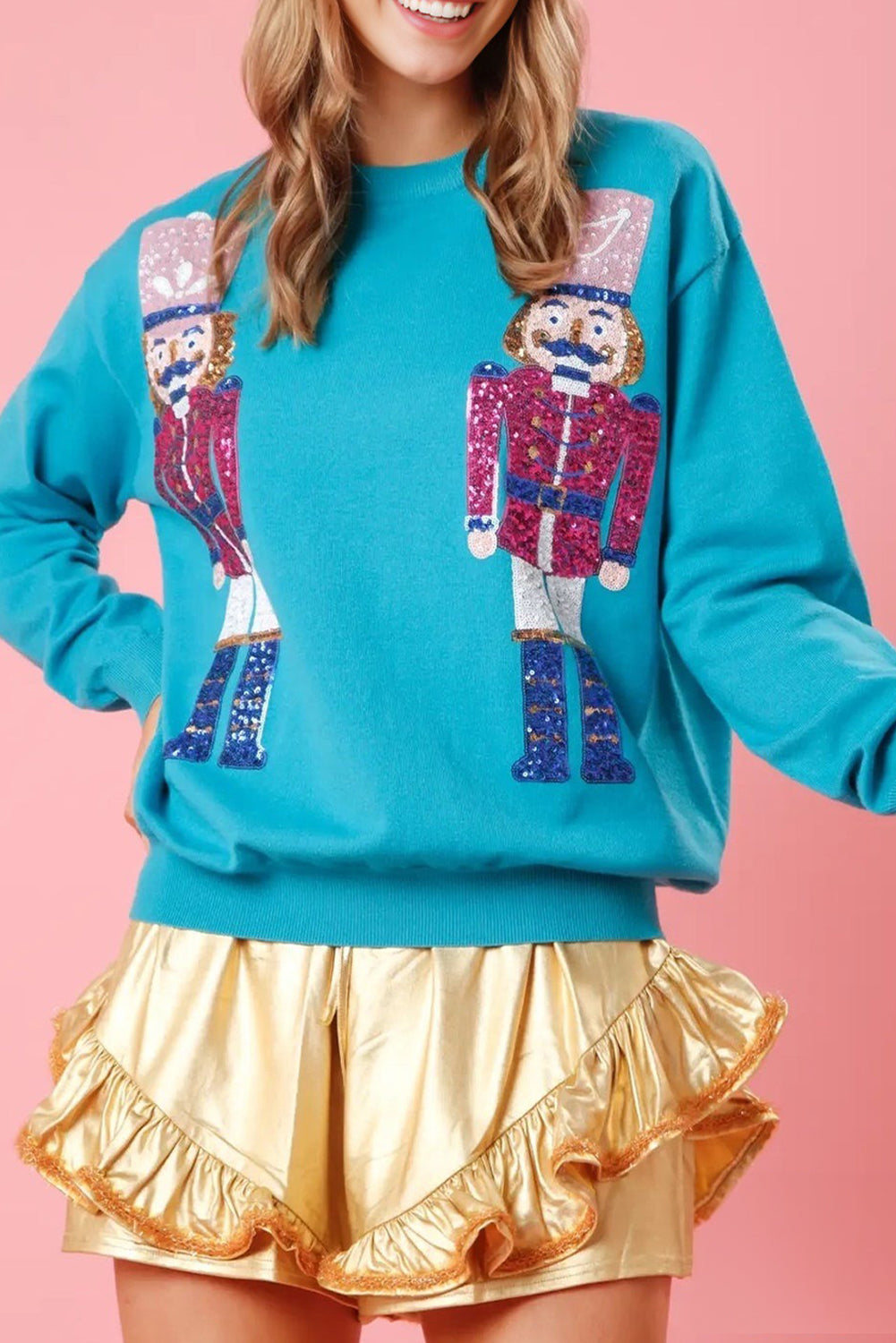 Nutcracker Graphic Christmas Holiday Crewneck Sweatshirt