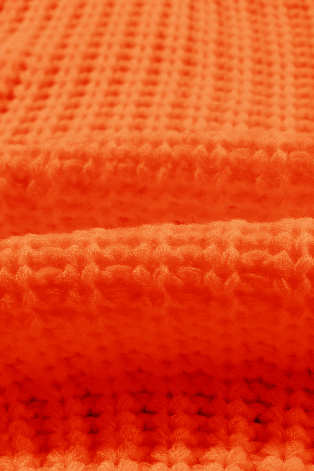 Orange Ribbed Knit Sweater Oversized Wide Neck Pullover