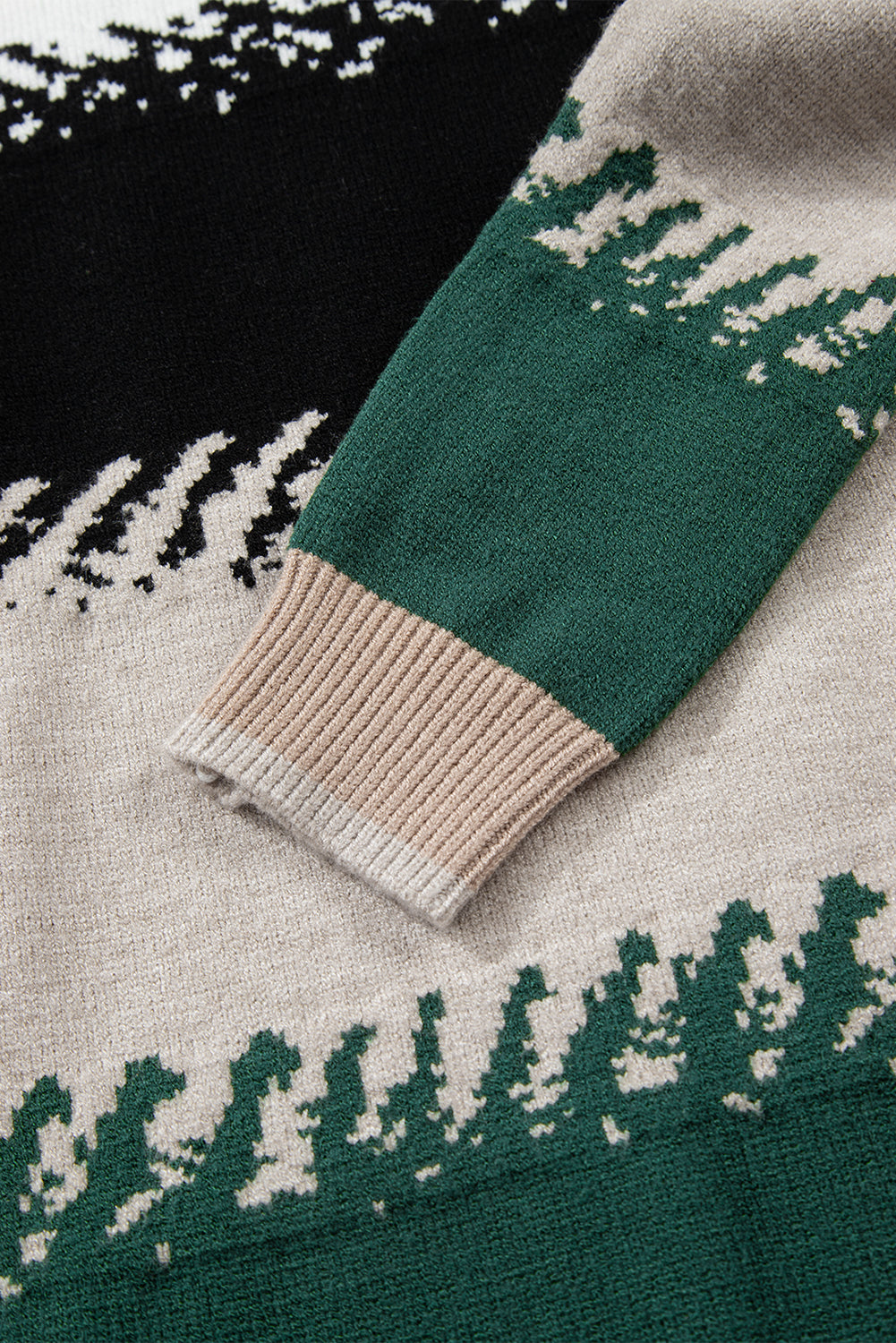 Women's Color Block Knit Sweater with Drop Shoulder Fit