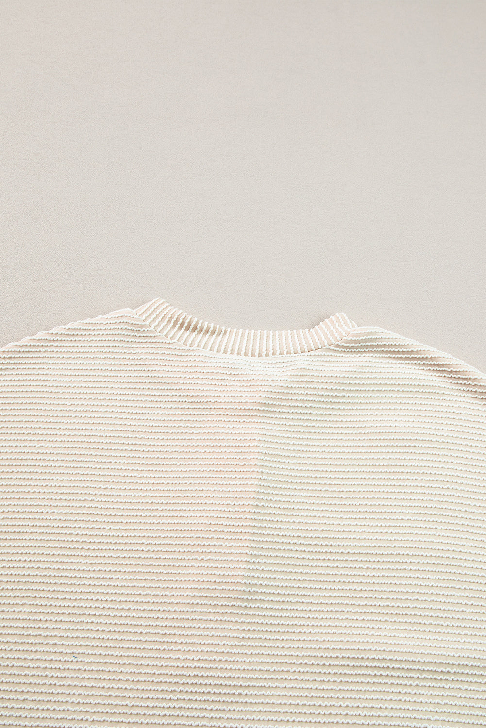 Waffle Knit Lantern Sleeve Henley Pullover – Apricot