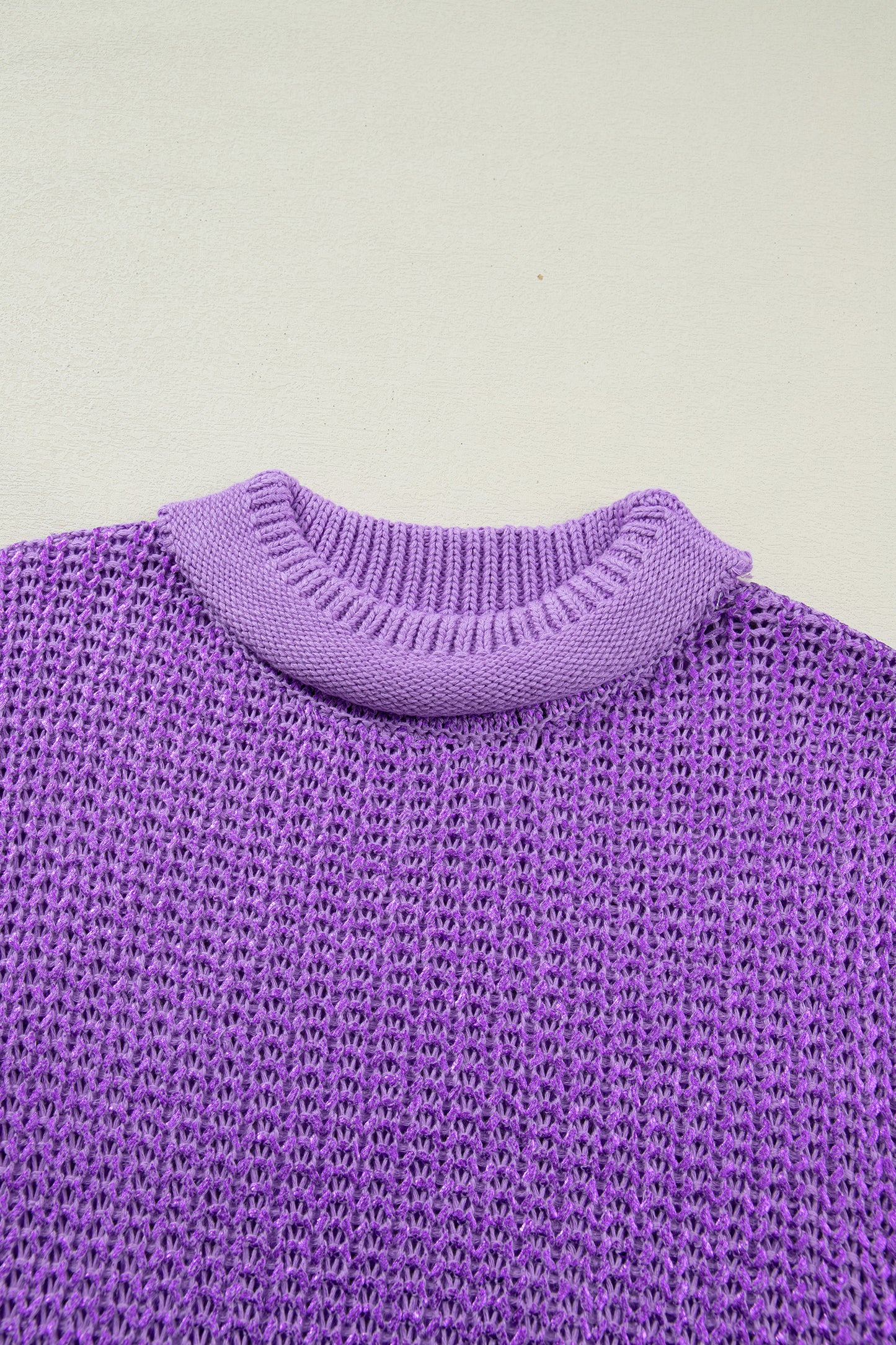 Mardi Gras Wisteria High Neck Knit Sweater Tee