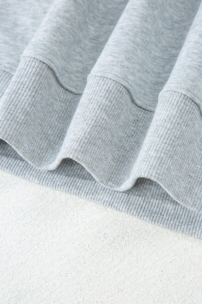 Oversized Mock Neck Sweatshirt Drop Shoulder Pullover
