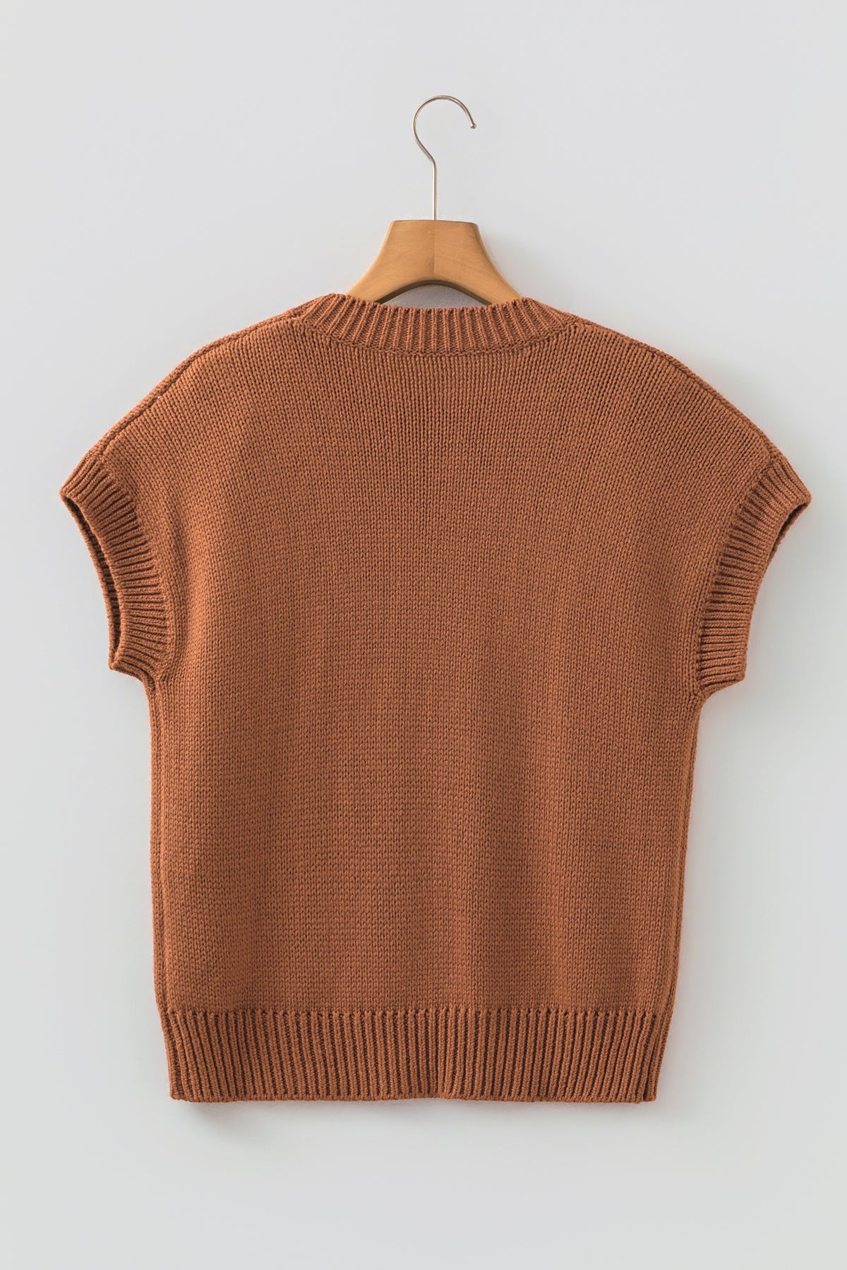 Western Horseshoe Knit Sweater Tee Short Sleeve Pullover