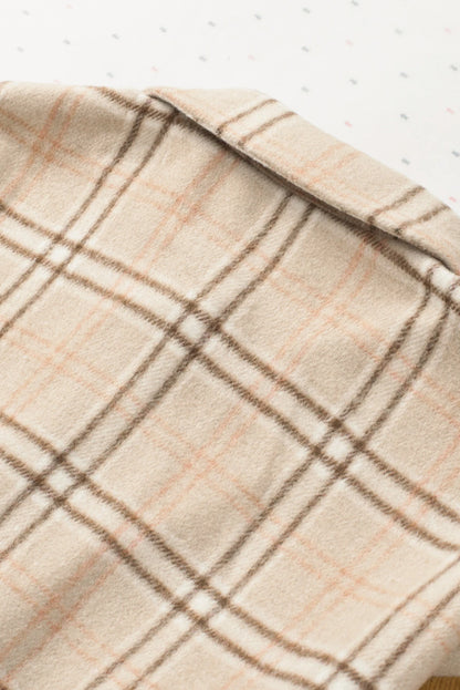 Color Block Plaid Corduroy Shacket with Pocket