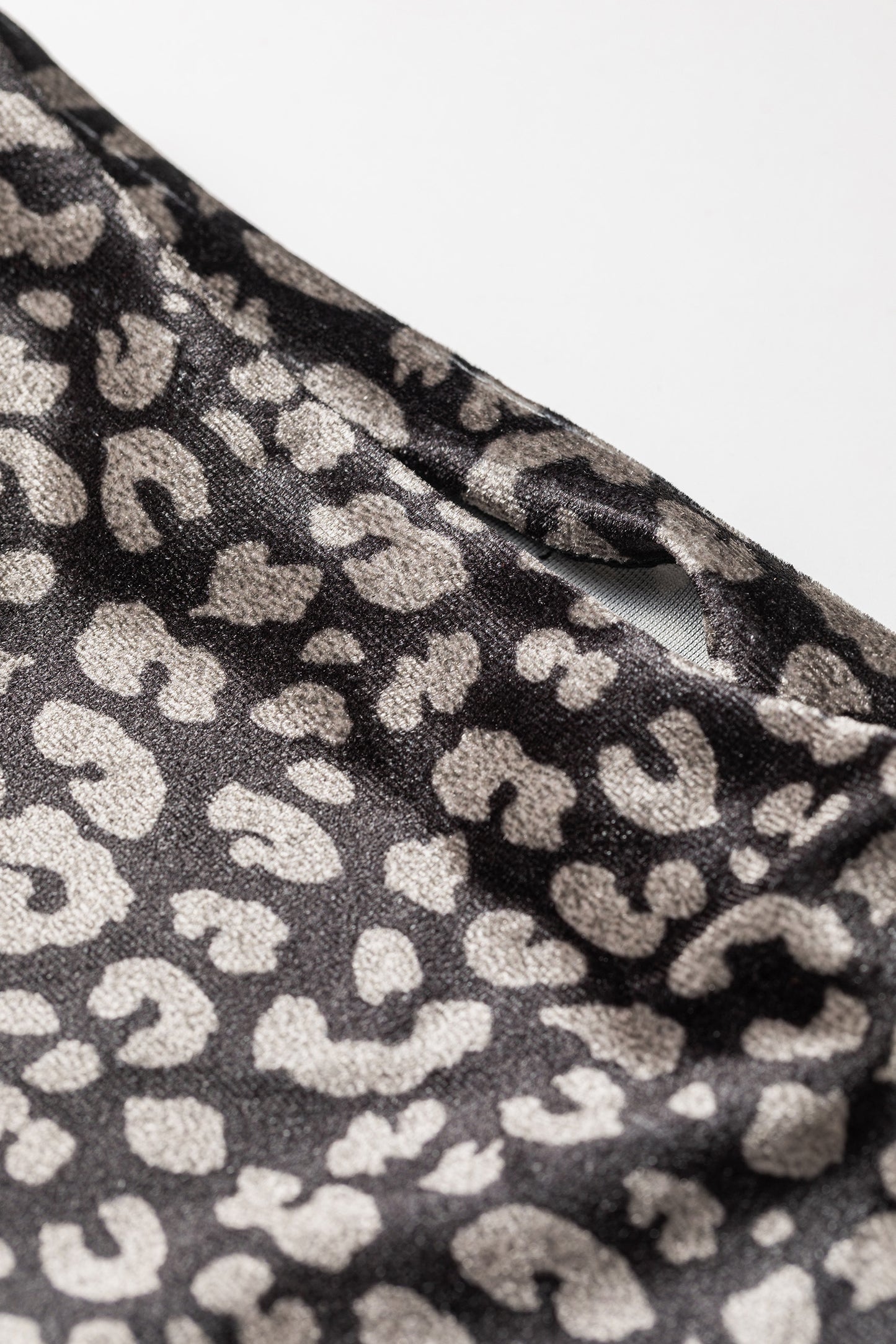 Western Leopard Print Mock Neck Long Sleeve Top Brown
