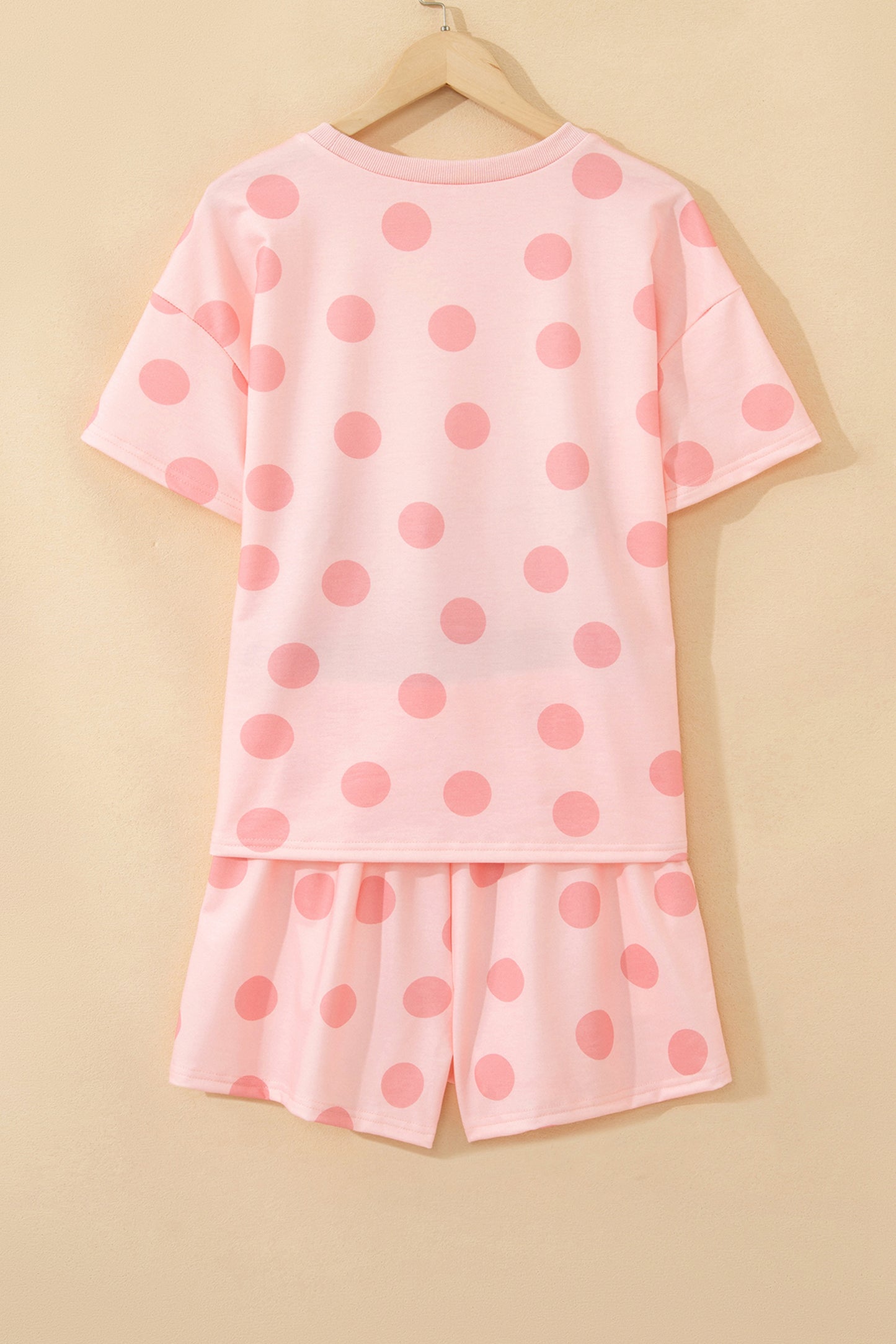 Polka Dot Lounge Set Tee and Drawstring Shorts Set
