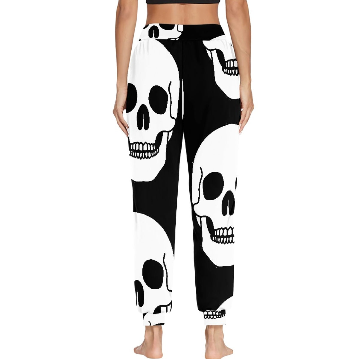 Black Skull Adult Drawstring Pants