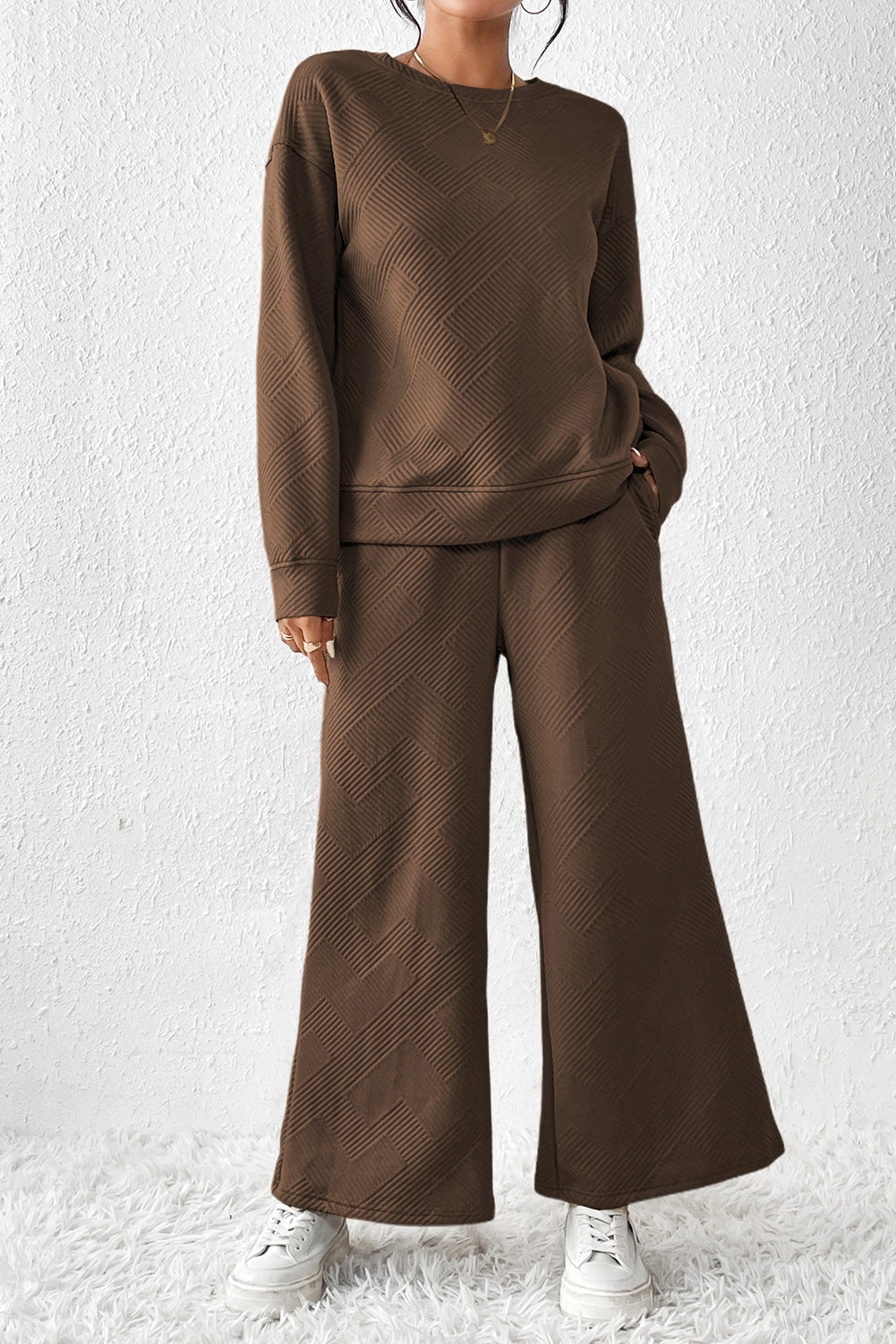 Dahlia Ultra Loose Textured 2pcs Slouchy Outfit