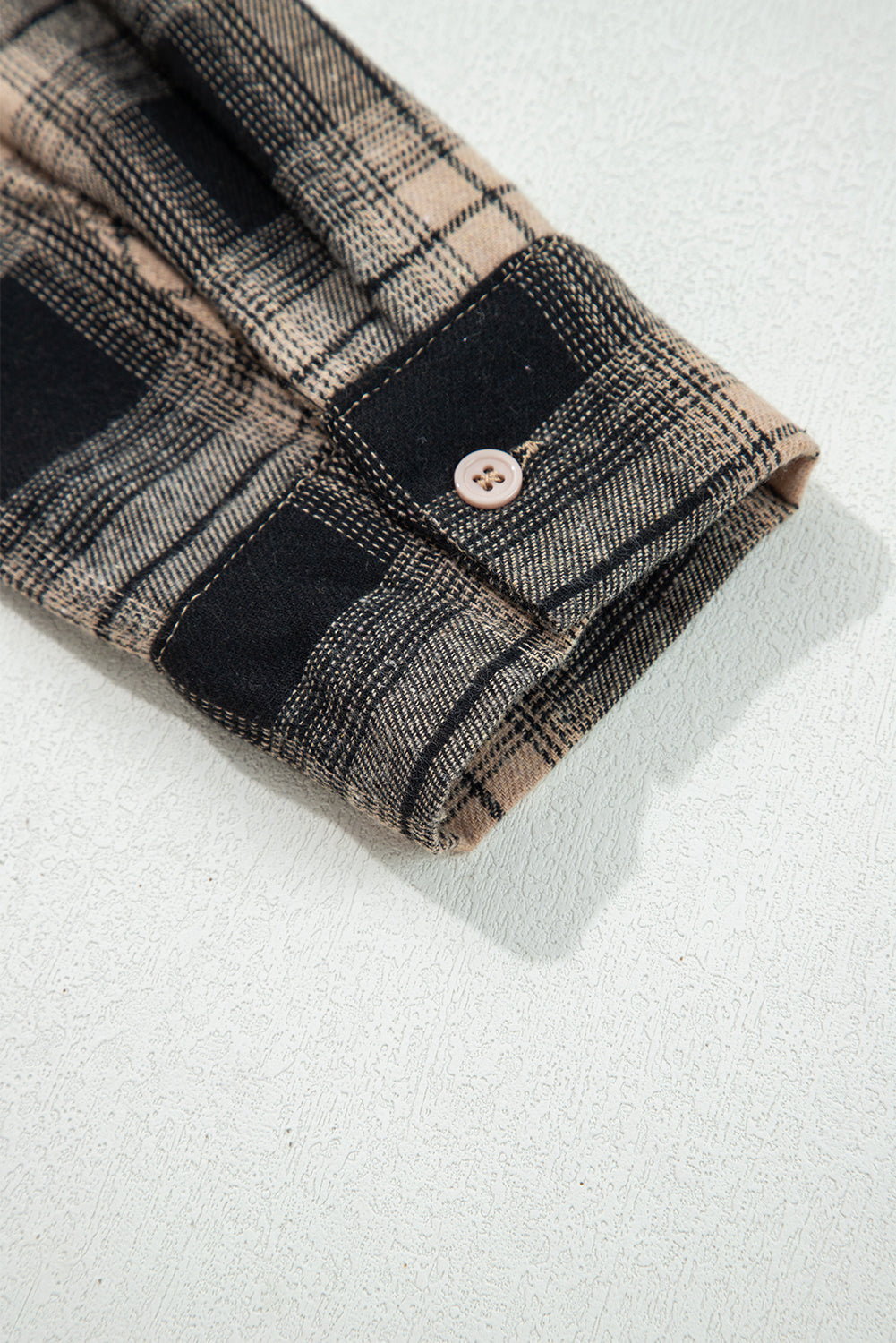 Retro Plaid Brushed Shacket with Double Flap Pockets
