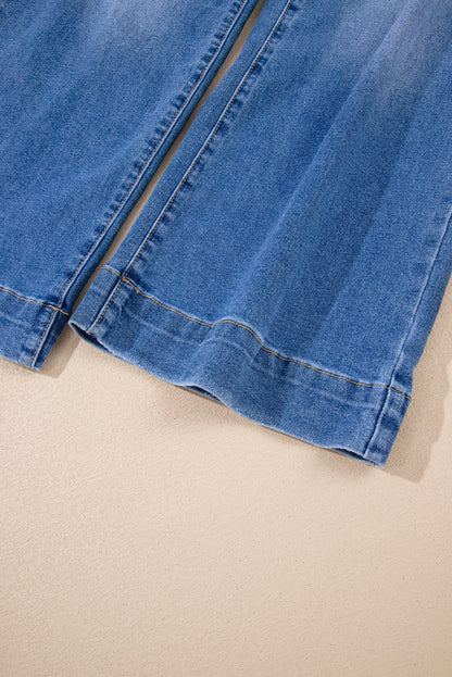 Breen Cropped High Rise Wide Leg Denim Pants