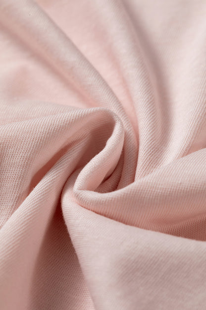 Gossamer Pink Ruffle Sleeve Loose Long Sleeve Blouse Top
