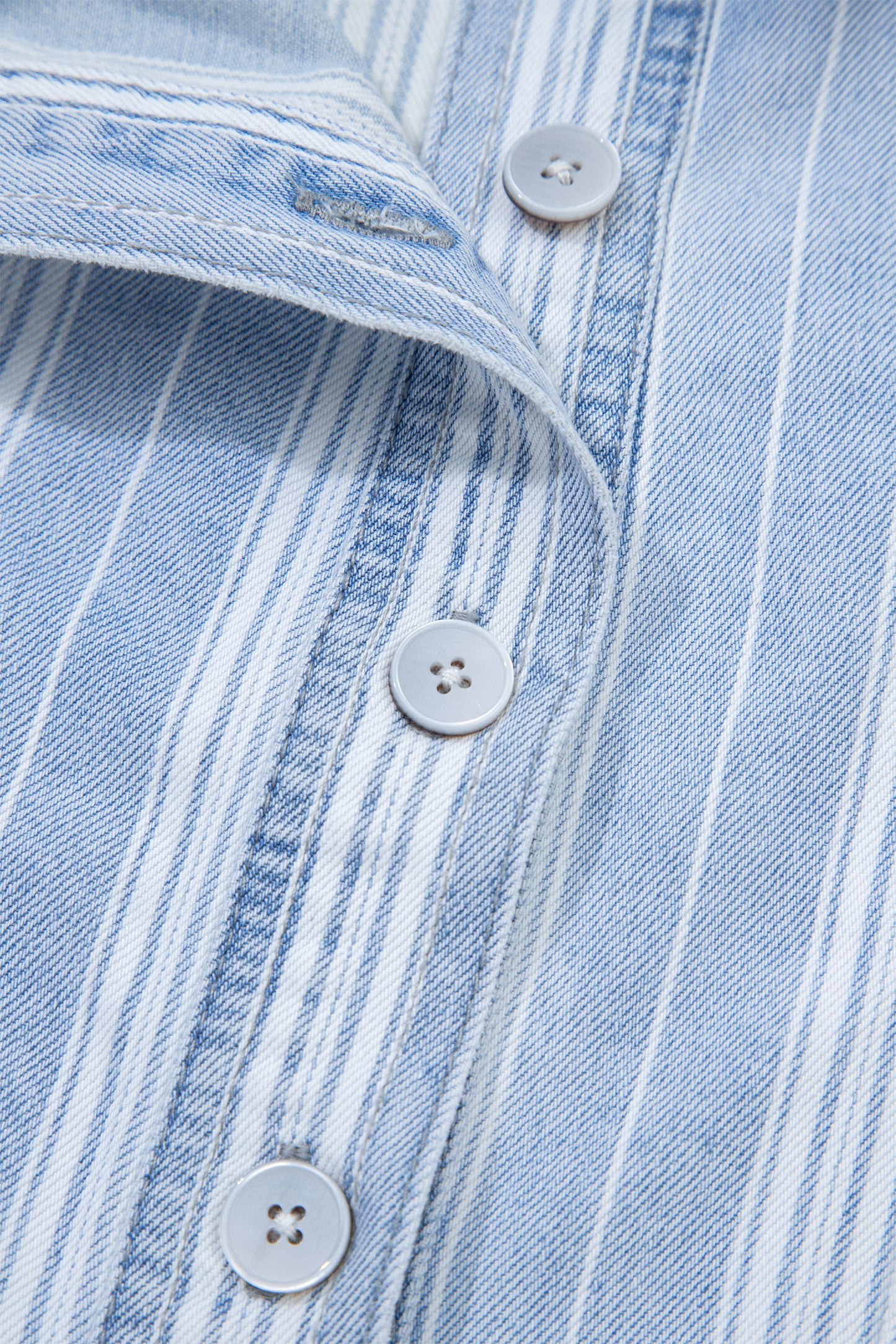 Striped Denim Shacket for Women Button Down Shirt Jacket
