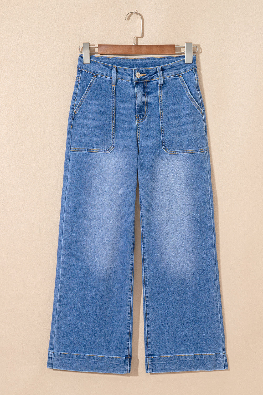 Breen Cropped High Rise Wide Leg Denim Pants