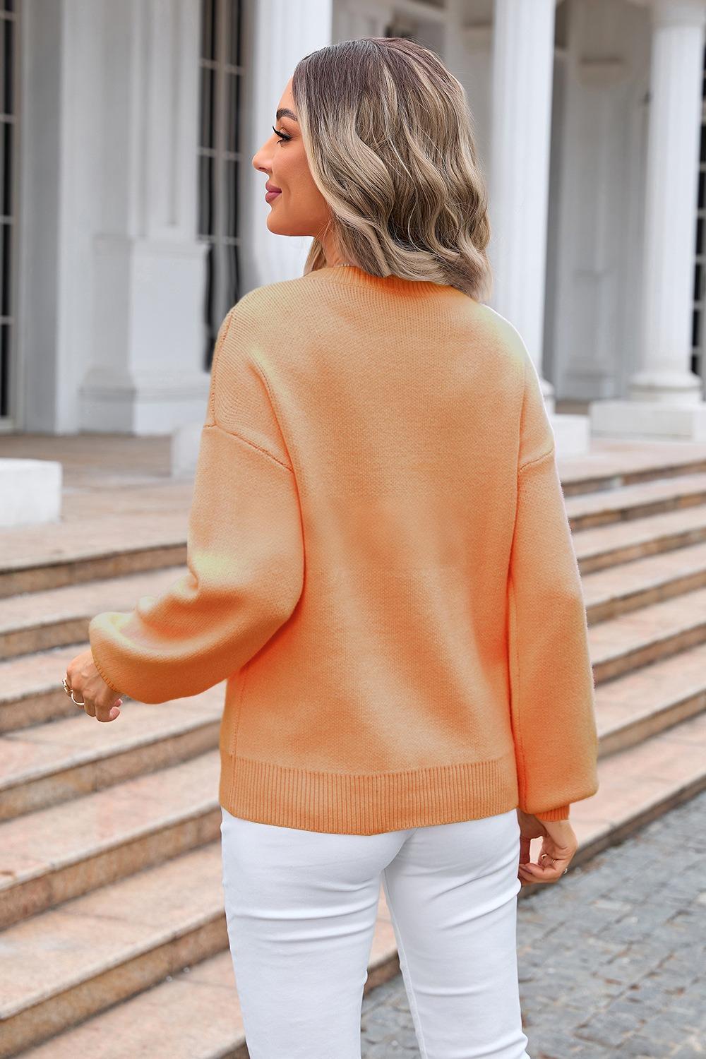 Bow Tie Knit Sweater - Trendy Pullover for Women