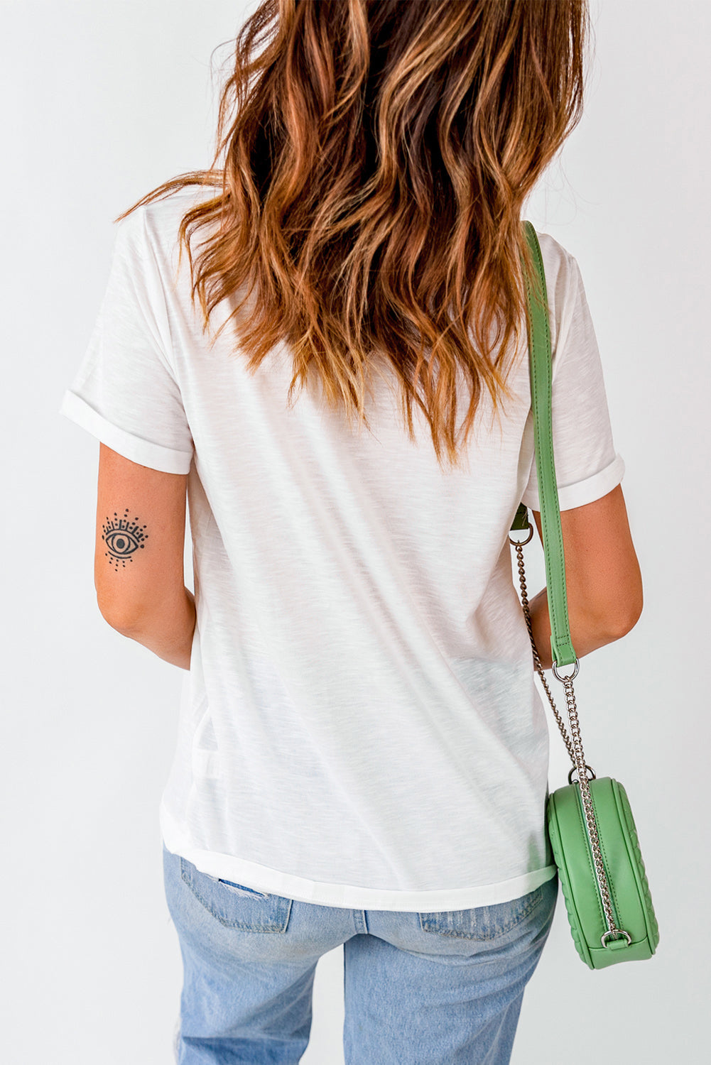 White Lucky Chenille Patch Graphic Tee for St Patrick