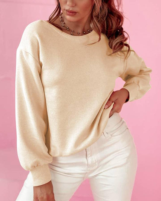 Bowknot Dewback Round Neck Sweatshirt