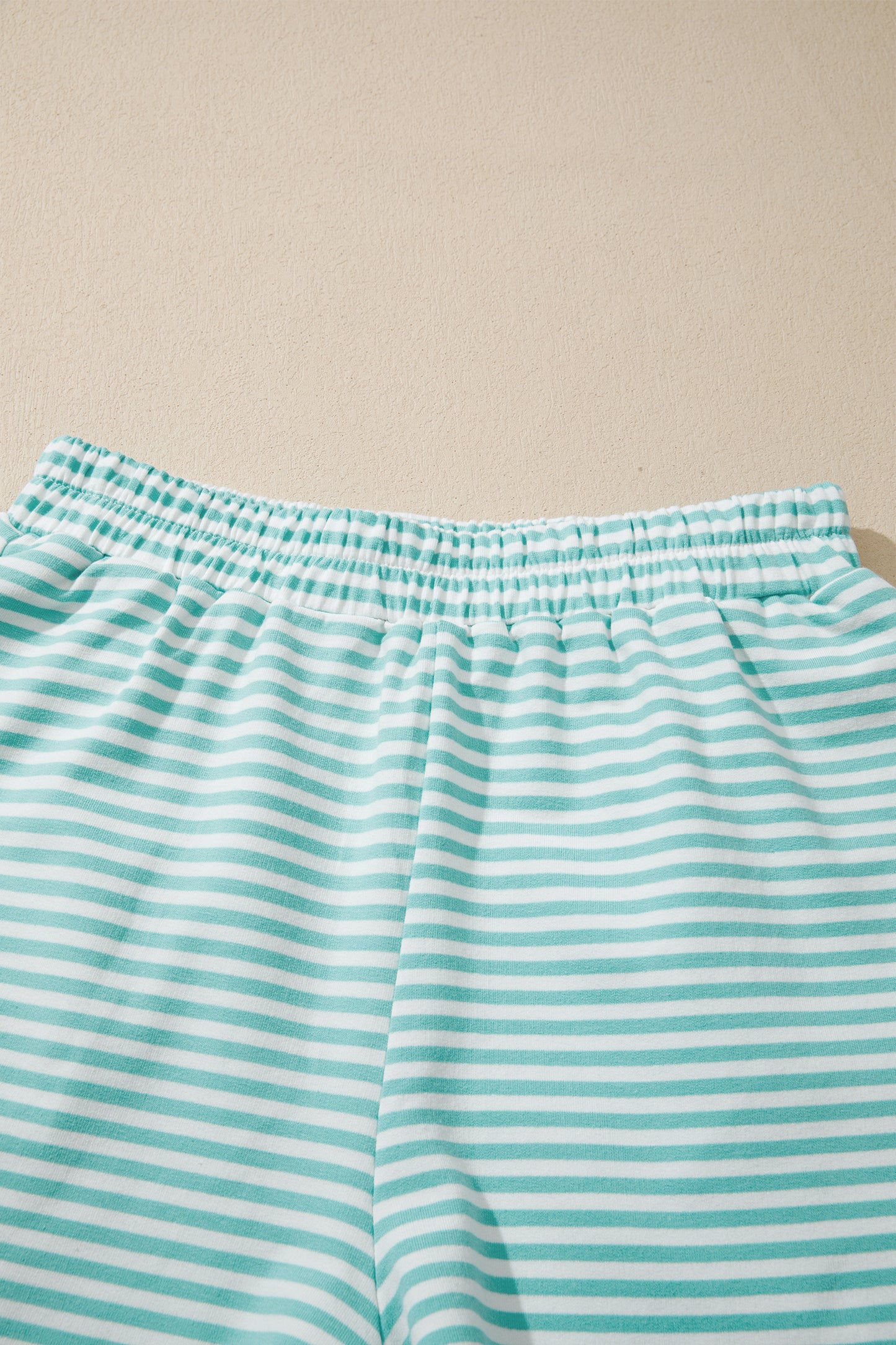 Casual Stripe 2 Piece Short Set Women Lounge Outfit