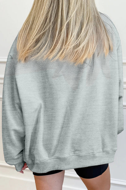 Oversized Mock Neck Sweatshirt Drop Shoulder Pullover