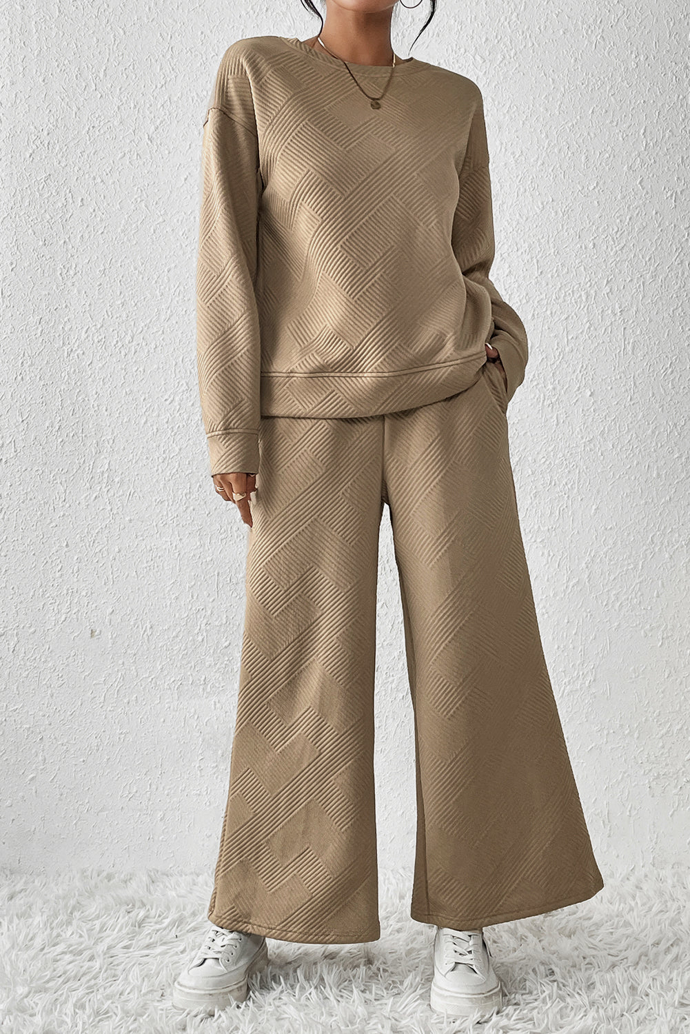 Dahlia Ultra Loose Textured 2pcs Slouchy Outfit