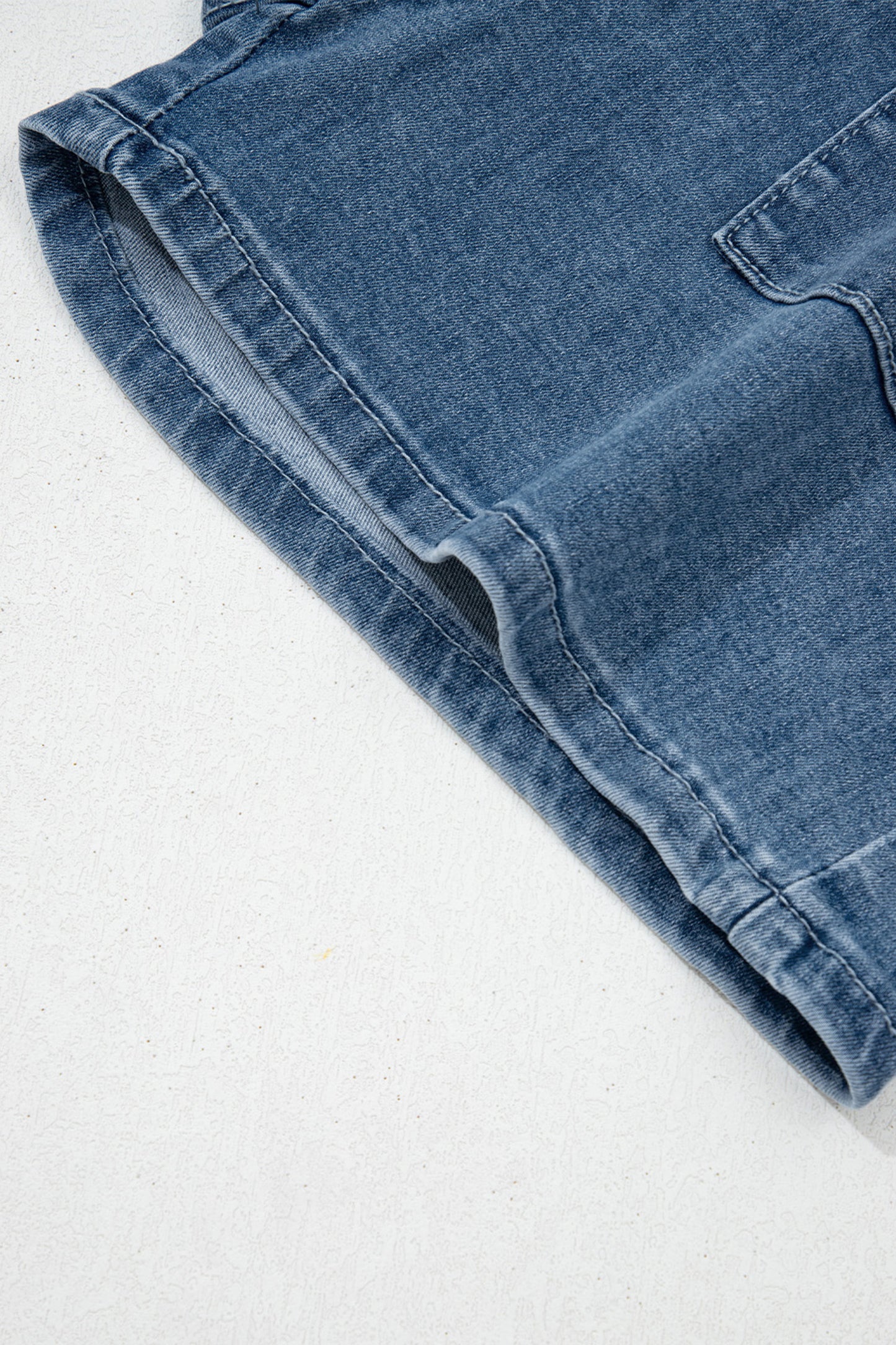 High Waist Flap Pocket Denim Shorts