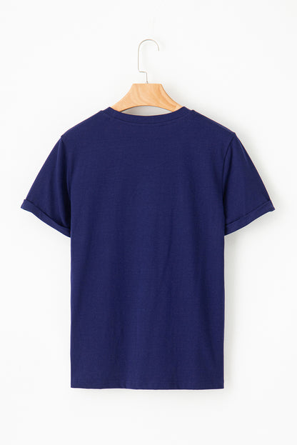 White Casual Crew Neck Short Sleeve Basic Tee