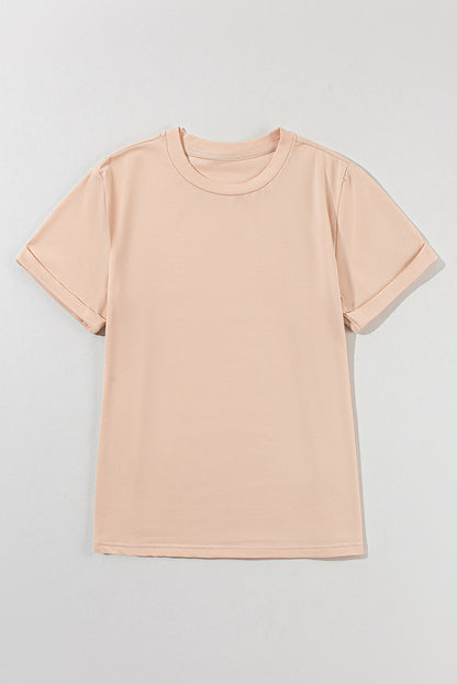 White Casual Crew Neck Short Sleeve Basic Tee