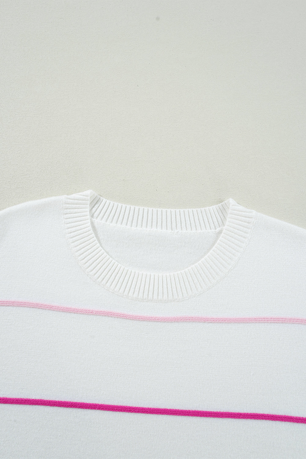Colorblock Striped Half Sleeve Drop Shoulder Sweater
