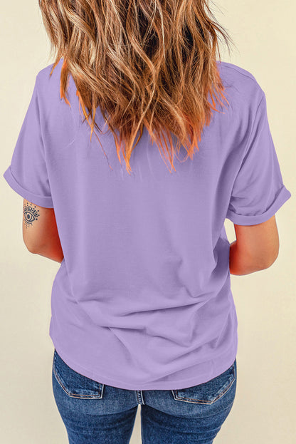 Wisteria Easter Shiny Bunny Graphic Crew Neck Tee